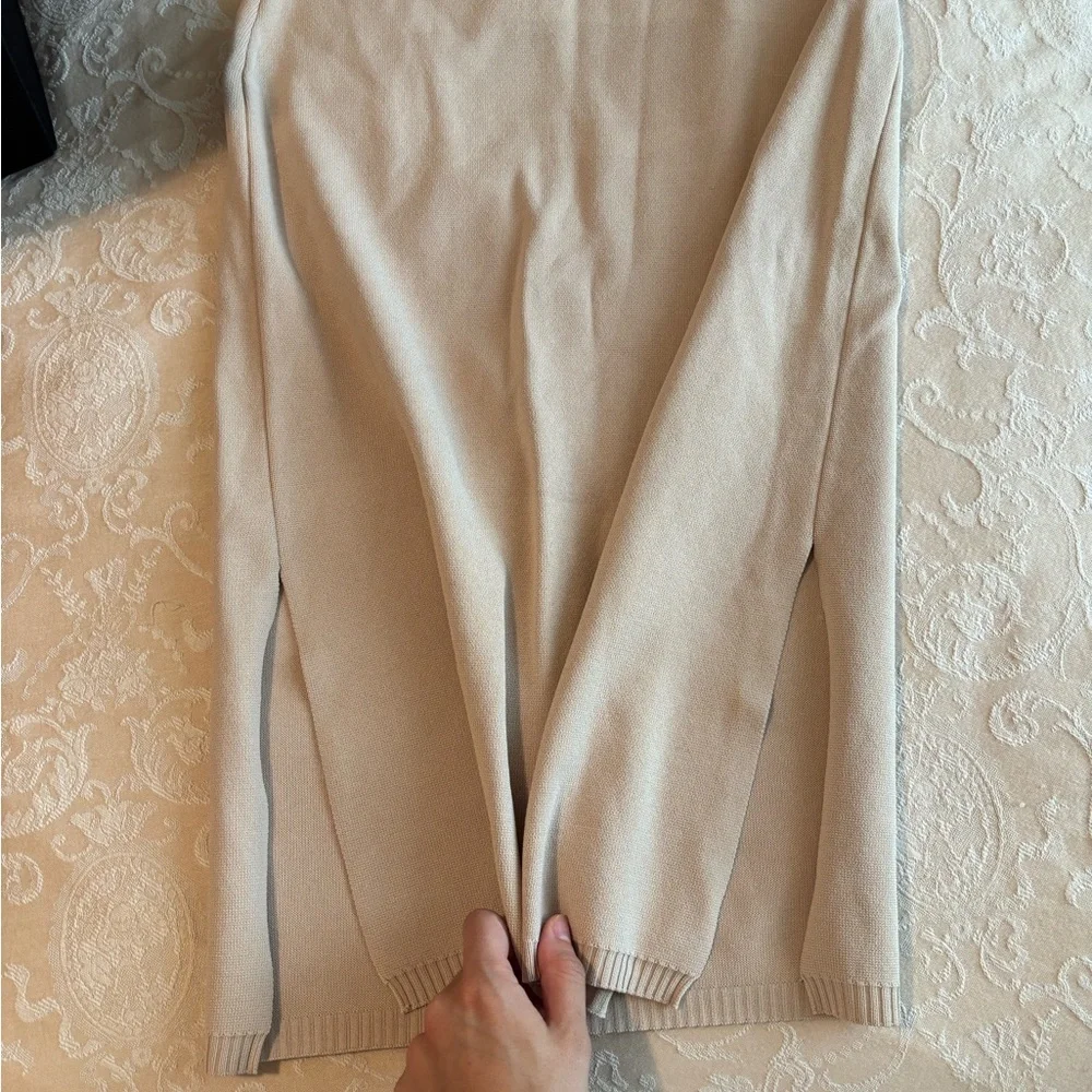 Beige Slit Leg Midi Skirt - Picture 6 of 7